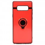 Wholesale Galaxy Note 8 360 Neon Rotating Ring Stand Hybrid Case with Metal Plate (Red)